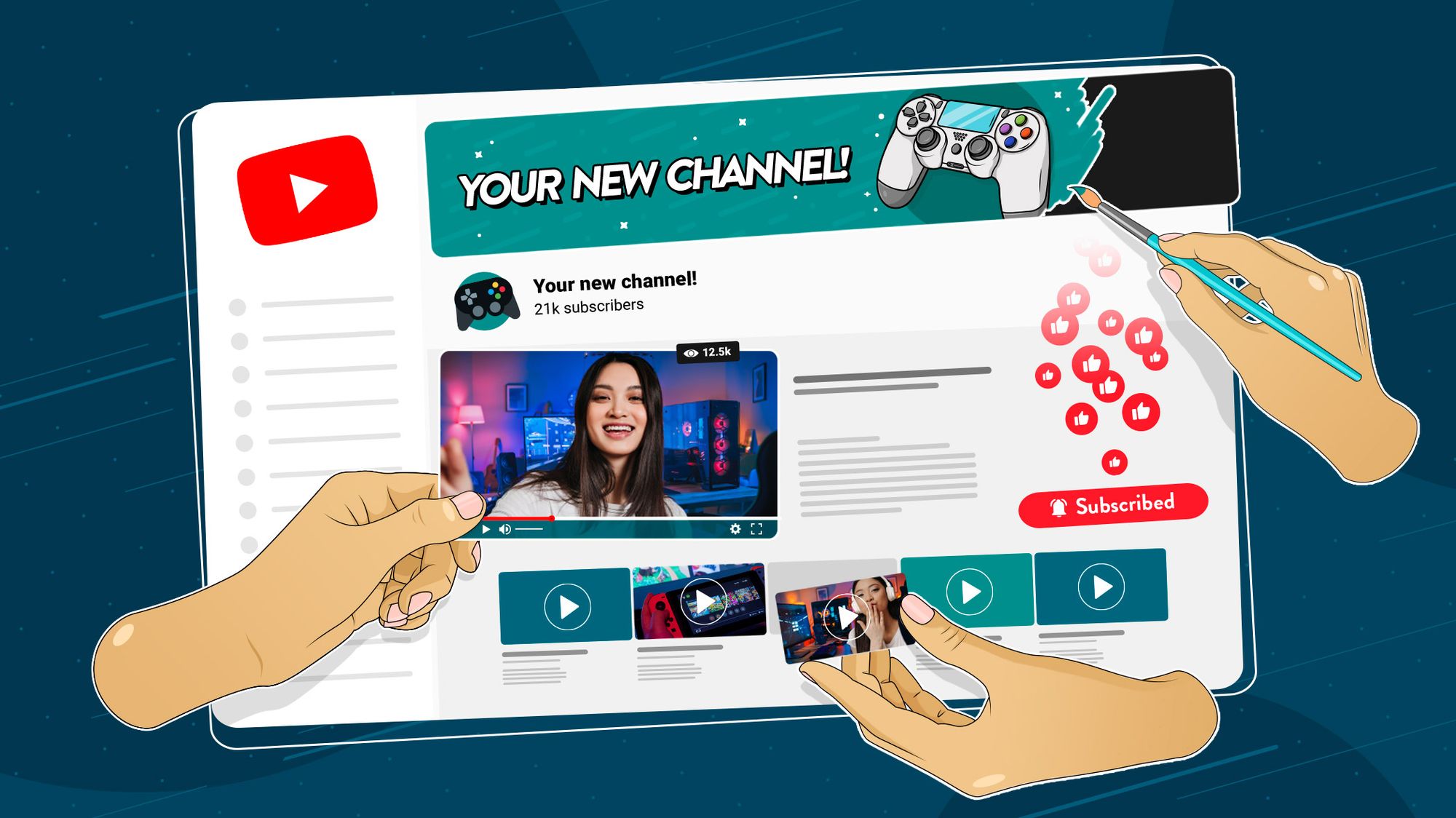 An example of a YouTube channel layout