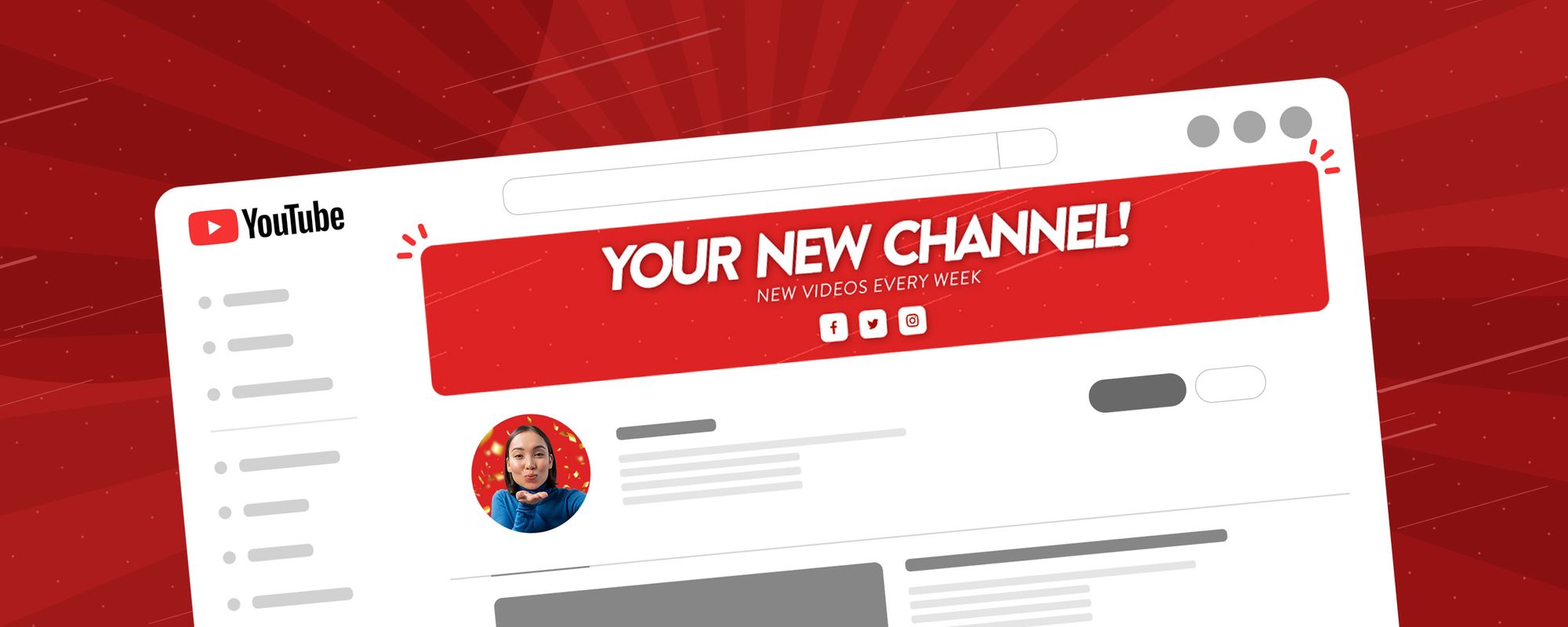Image of a customized YouTube channel banner.