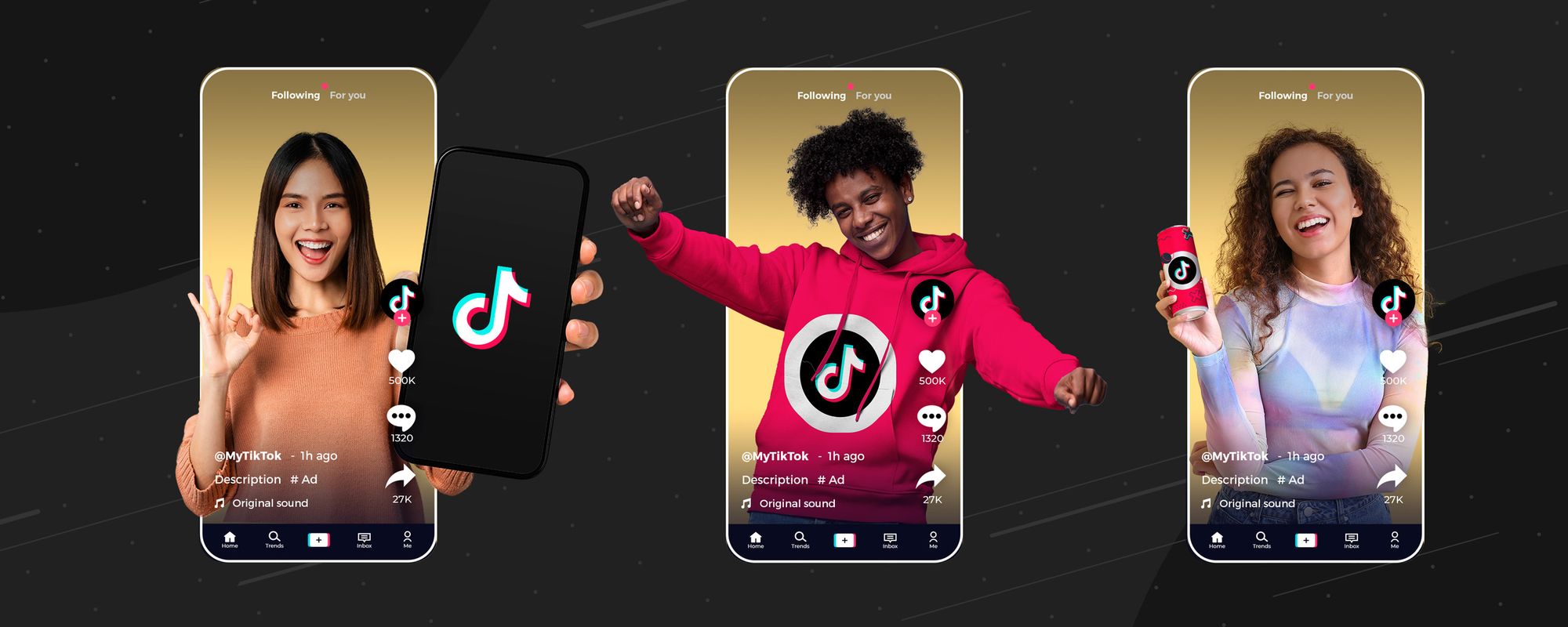 Example of different creators that can make money through the TikTok Creator Marketplace.