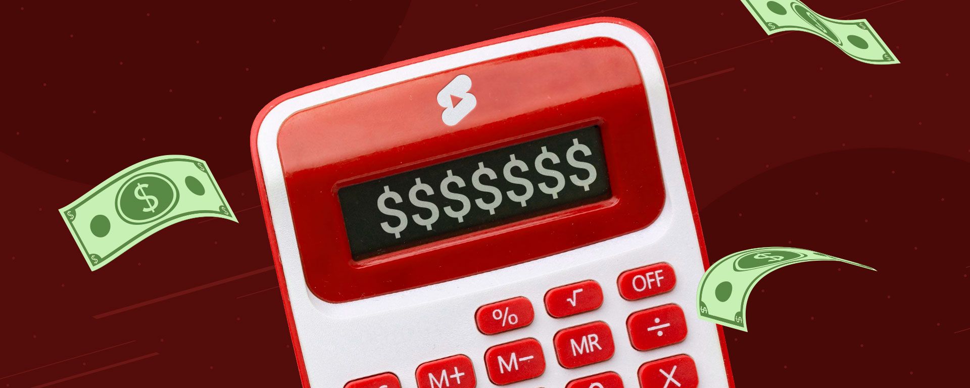 Image of a YouTube Shorts-branded calculator to signify working out how much creators will get paid for their video views.