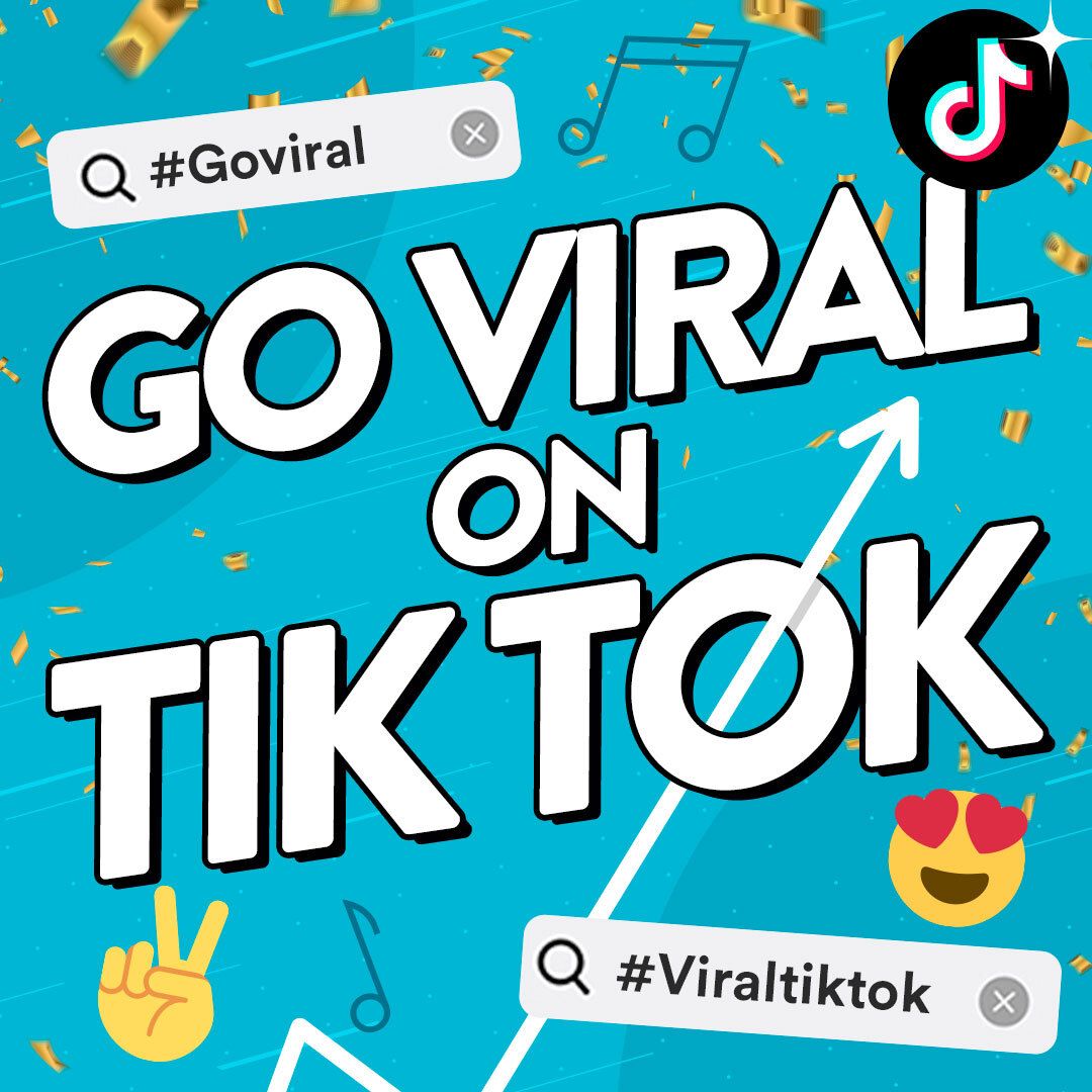 Image with visual representations of how to go viral on TikTok.