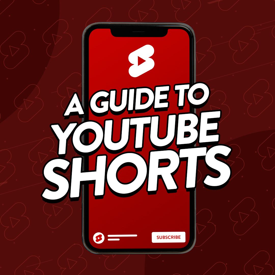 Illustration showing the smartphone interface of YouTube Shorts featuring the text "A guide to YouTube Shorts"