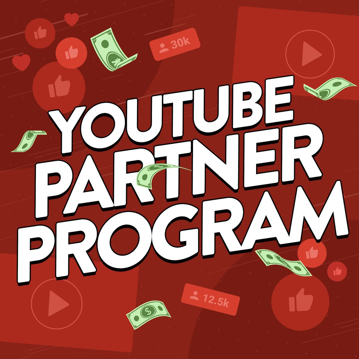 Illustration to accompany article explaining the YouTube Partner Program.