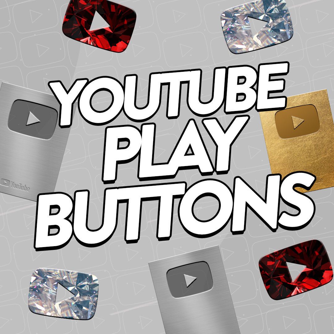 Illustration of different YouTube Play Buttons.