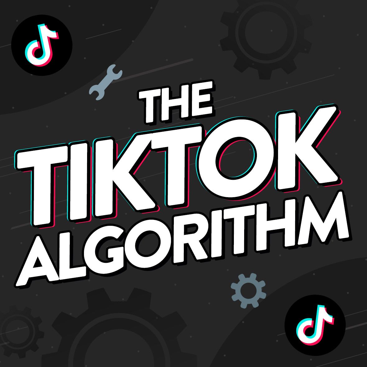 Imagery relating to TikTok with text reading 'the TikTok algorithm' over the top.